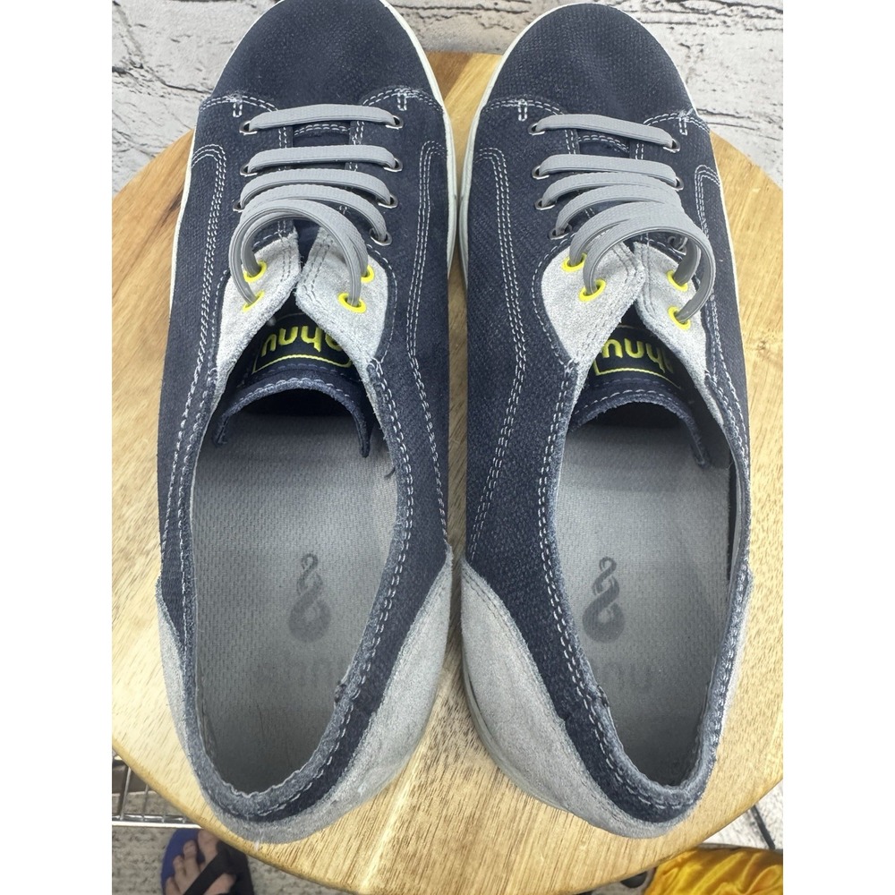 Ahnu Stockton Blue Leather Casual Comfort Low No Tie Sneakers Men's Size 10 - Picture 10 of 11